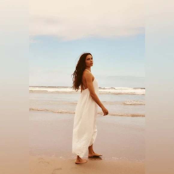 Zara Midi Dress With Lace Embroidery - Picture 5 of 16